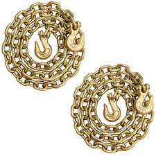 2-PK Falcon Cargo 1/2" X 10' G70 Tow Chain Transport Binder 11,300 LBS Grab Hook