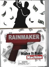 Rainmaker Make It Rain Machine Money Shooter NEW IN BOX NOS 100 BILLS PLAY MONEY