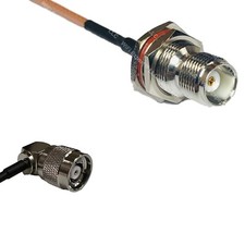 RG316 TNC FEMALE BULKHEAD to RP-TNC Male Angle RF Cable Rapid-SHIP LOT