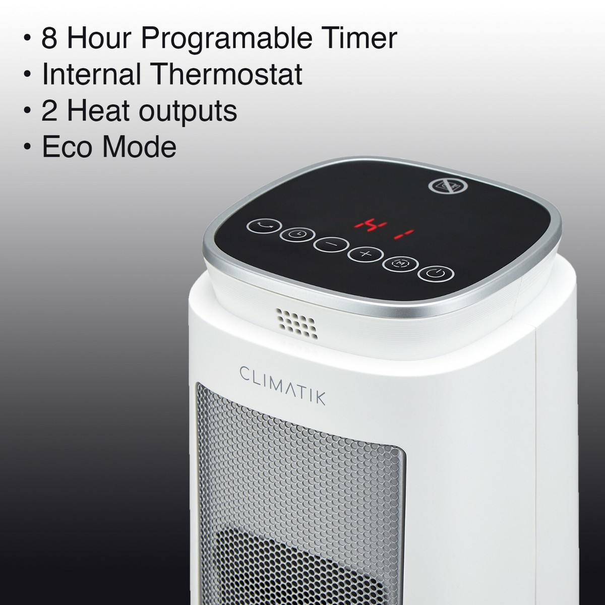 Climatik Oscillating Tower Heater Timer LED Display Remote