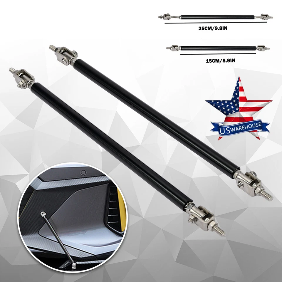 For Jeep Compass Front Bumper Lip Spoiler Splitter + Strut Rods Kit Black Red Foto 3 de 4