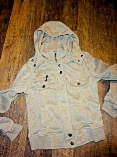 New Look gray full zip hooded fleece jacket sweat… - image 1