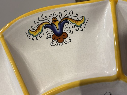 Deruta Piatto da portata ovale grande diviso italiano design delfino vassoio 17,5" - Foto 6 di 18