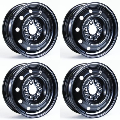 Set of 4 15in Black Steel Wheel Rims for 2005+ Cadillac, RTX598C 15x6.5 5x114.3 