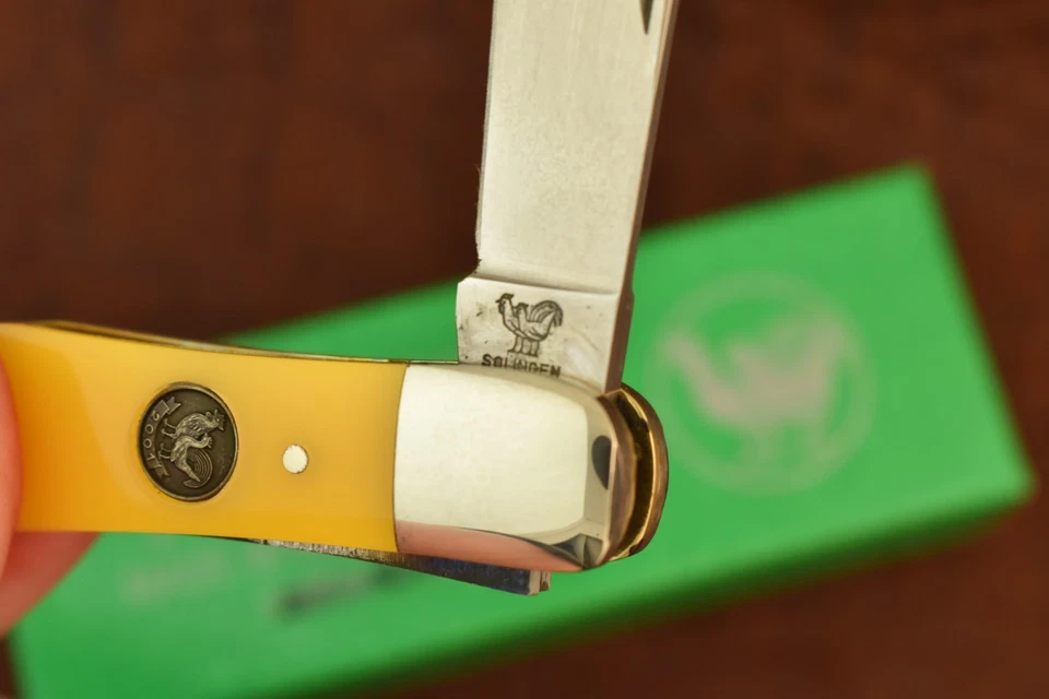 CUCHILLO WHITTLER AMARILLO GALLINA Y GALLO BERTRAM CUBIERTOS SOLINGEN ALEMANIA (27839) Foto 3 de 4