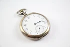 Vintage Waltham .925 Silver Cased Open Faced Pocket Watch Key Wind WORKING