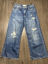 Mother the Rambler Women's High Rise Wide Straight Ankle Denim Jeans Size 27