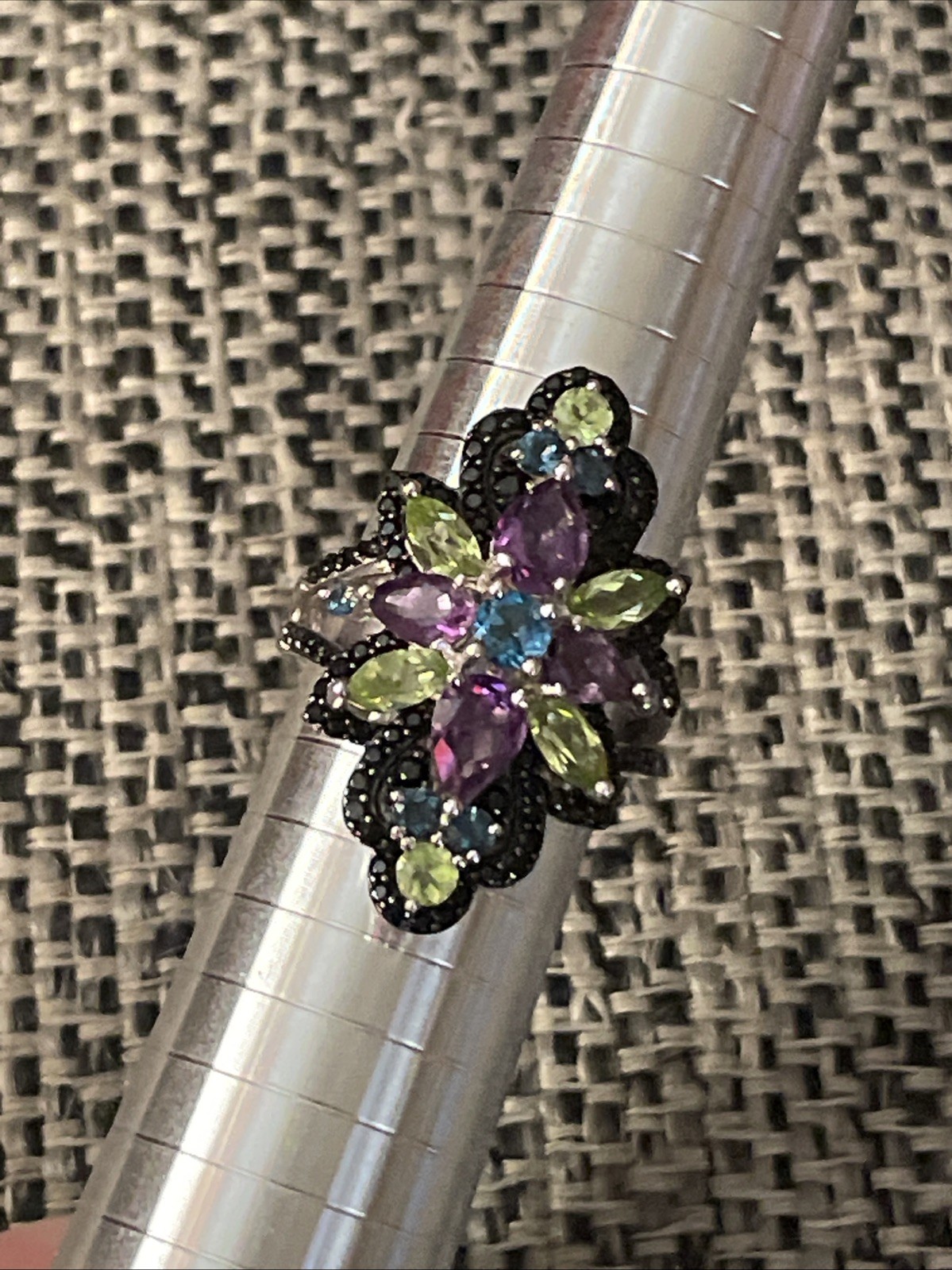 DK Multi gemstone Ring Size 9 - image 4