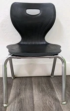 (LOT OF 24) 14 inch USA Capitol Euroflex Stack Student Chair, Black (RF)