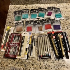 Vintage Lot Of Calligraphy Nibs , Roller Pens, Drawing Pens Ink Cartridges
