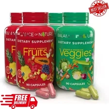 2 Pack, 180 Fruits and 180 Veggies Whole Food Supplement with Superfood Sealed