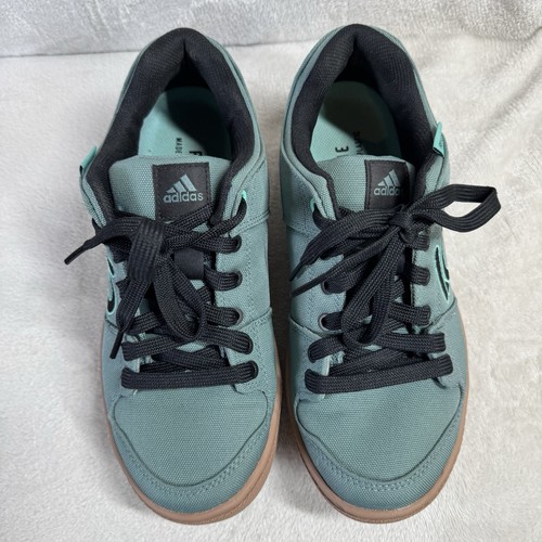 Adidas Womens Canvas Shoes 9 US Green Five Ten Freerider Primeblue Skate Outdoor - Picture 2 of 9