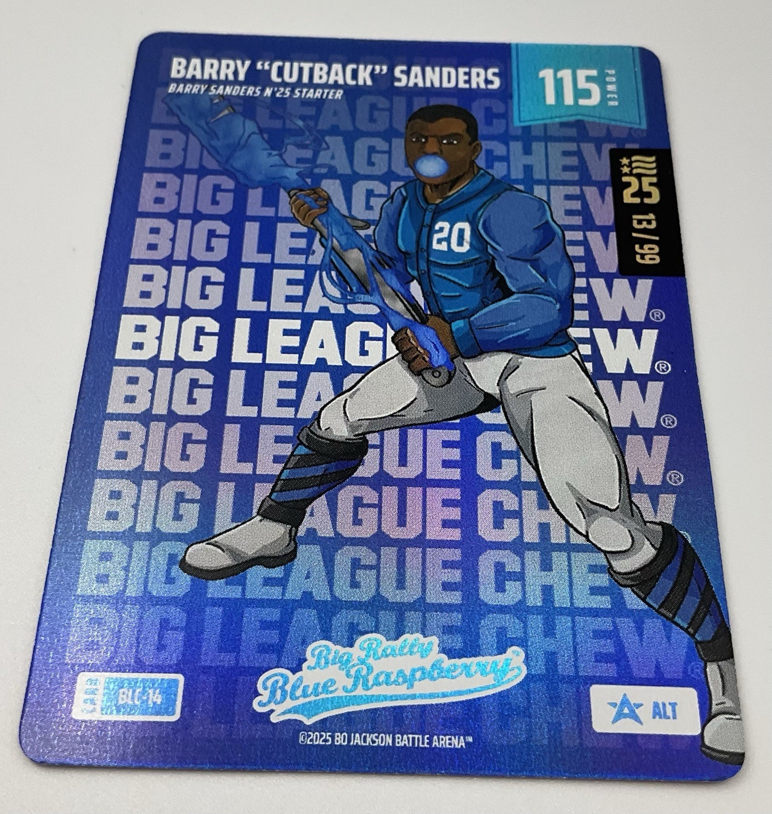 2025 Bo Jackson Battle Arena Barry Sanders Big League Chew Alt. 13/99 Lions HOF