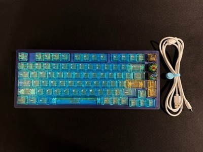   CUSTOM BUILD Ocean Theme 75% Mechanical Keyboard w/ Silent Switches