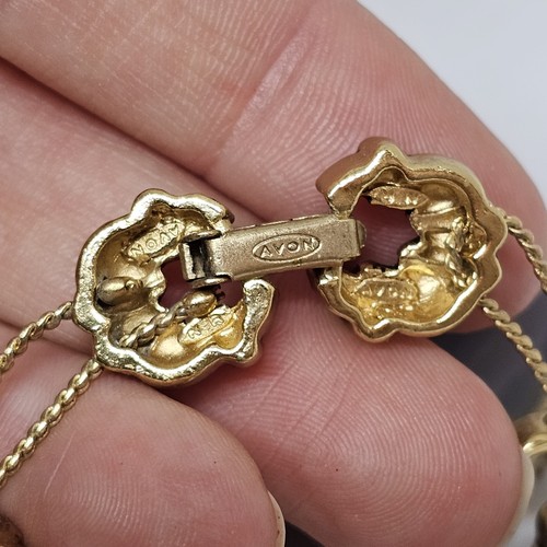 Vintage Avon Kitty Cat Charm Slider Bracelet Gold Tone Jeweled Cat Lovers - Bild 8 von 12
