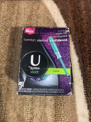 U by Kotex Sleek Tampons SUPER Absorbency Unscented 34 Count