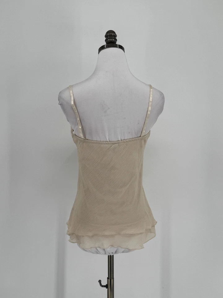 A. Byer Y2K Vintage Womens Tan Satin Tie Front Camisole Top Sz M - Image 4 of 4