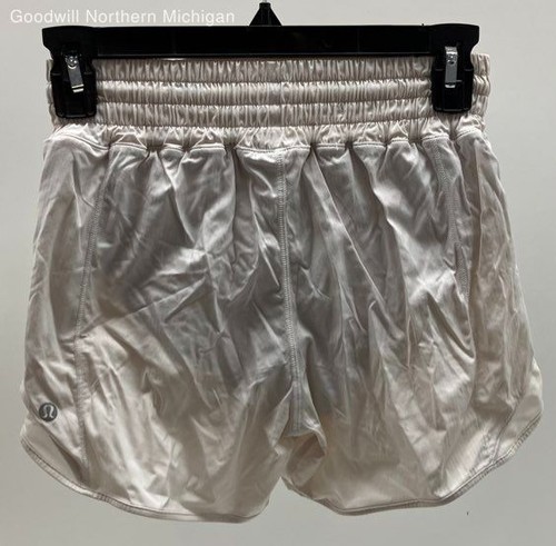 Women's LULULEMON White Athletic Shorts - Size 2 - Picture 2 of 4