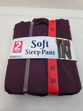 Women's 32 Degrees Cool 2-Pack Soft Sleep Lounge Pants Medium Black/Burgundy
