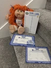 Cabbage Patch Kids Olimpikids Doll Swimming Green Eyes Teeth score card BC