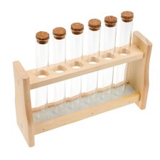 1 Set Glass Test Tube Stand Wooden Test Tube Rack Wooden Test Tube Holder