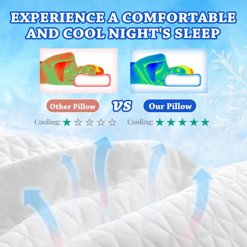HARBOREST Cooling Cube Pillow - Side Sleeper Pillow for Neck and Shoulder Pai... - Picture 3 of 7
