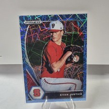 2021 Panini Prizm Draft Picks - Evan Justice #PDP140 Blue Velocity Prizm (RC)