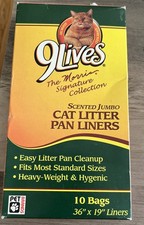 9lives Vintage Kitty Cat Sifting Pan Liners 10 Count Size 36  x19  - New