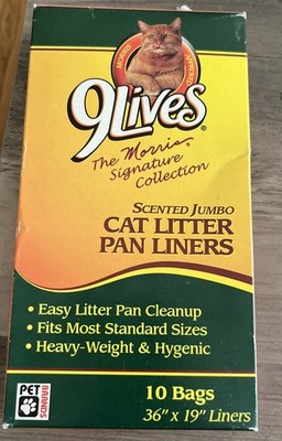 9lives Vintage Kitty Cat Sifting Pan Liners 10 Count  Size 36 x19  - New
