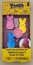 🐥 Peeps Squishy Bunny + Sticker Set – Easter Squishy Toy 3 pack Bundle – NEW 🐥
