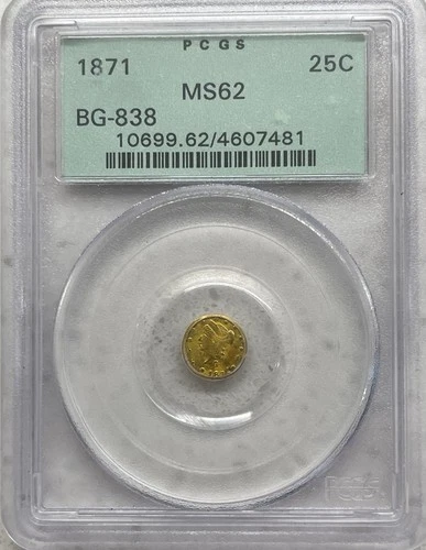 1871 California Fractional Gold — photo from the most recent tracked eBay sale