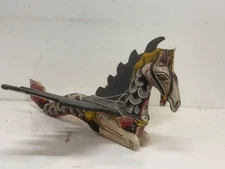 Vintage Balinese Wooden White Pegasus Winged Horse Crib Guardian Spirit Chaser