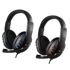 Wired Gaming Headphones 3.5mm Over Ear Headset with Microphone for PC Laptop