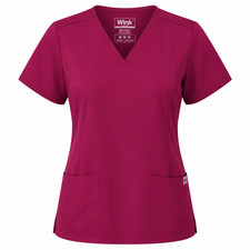 Wink Wonder Wink Nurses Thrive Scrub Women's V-Neck Top 6222 Medium Burgundy CNA