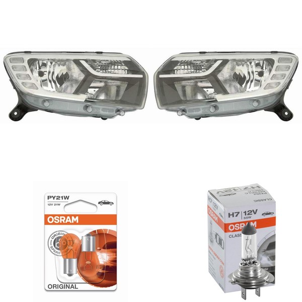 Halogen Scheinwerfer Set H7/H7 FüR Dacia Sandero II Logan Inklusive Lampen-image