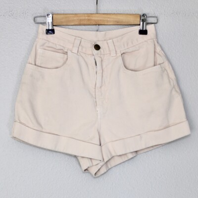 American Apparel Womens Denim Shorts Size 24 25 Khaki Cuffed - Main Image