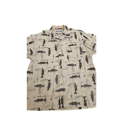Columbia Fish Print button down size medium shirt