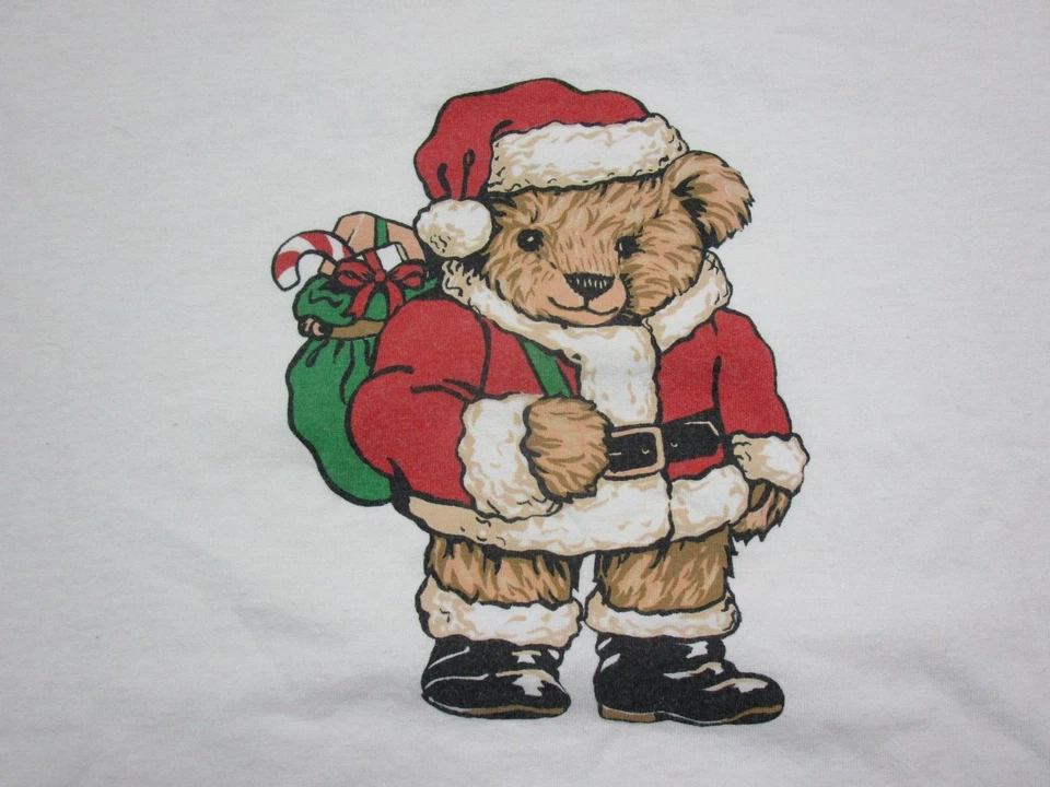 ¡Novia boxer Joe vintage! Camiseta TALLA ÚNICA Beary Navidad! Oso Estados Unidos años 90 Foto 3 de 4