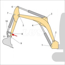 N/G Position 8 Bush for JCB 15C-1 Mini Excavators - Replaces 401/N7193