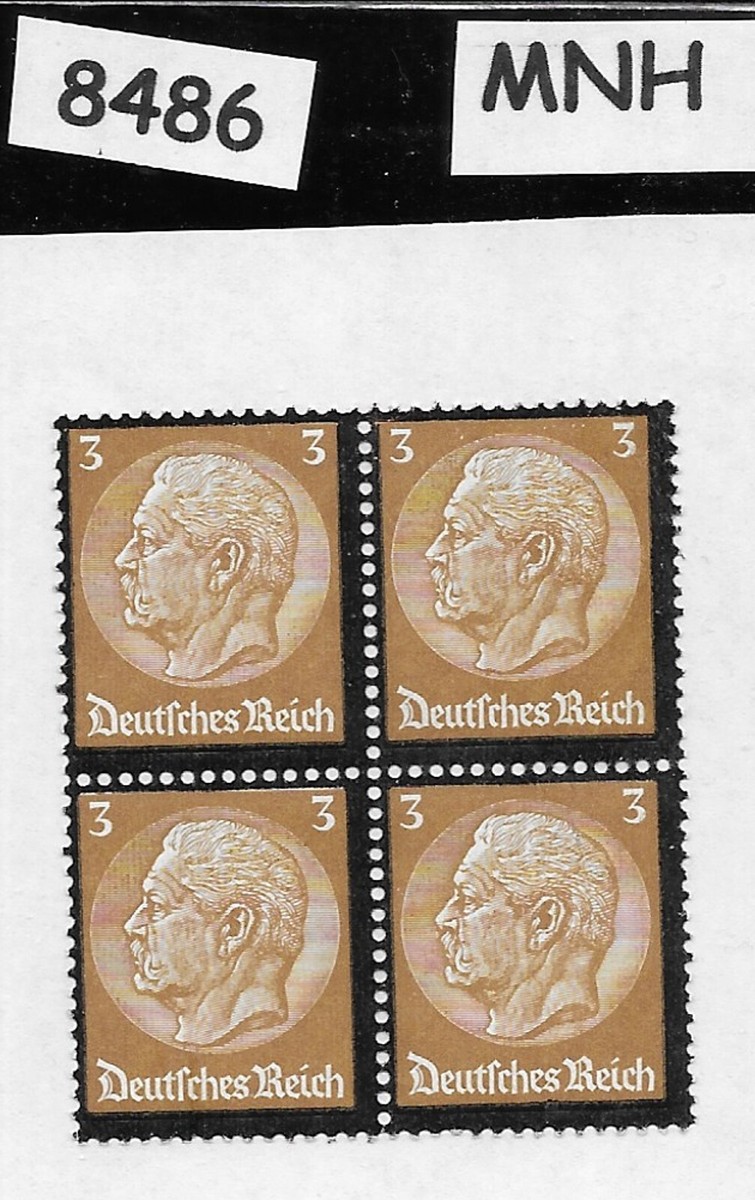 8486 MNH block / 1934 Sc436 / PF03 Hindenburg Memorial / Third