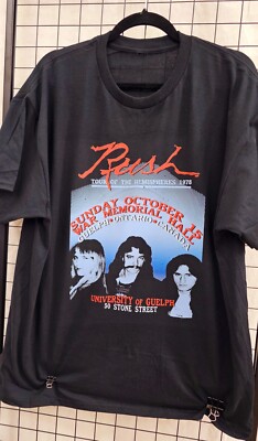 Rush 1978 Hemispheres Tour Guelph Univ, Concert  Cotton T -Shirt XL