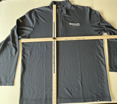 Travis Mathew 1/4 Zip Golf Pullover Men's 3XL Navy ''Globe Life'' ''$1.5 Billion''