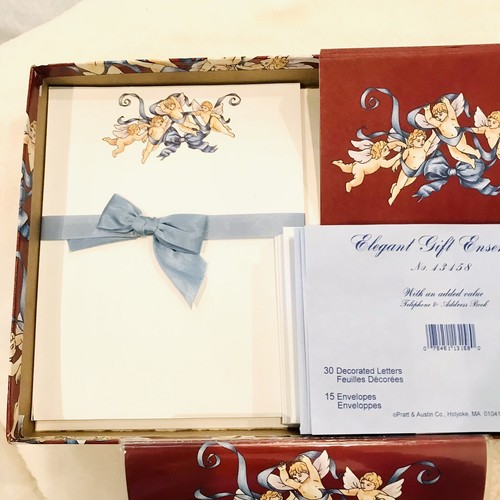 Elegant Gift Stationary Enable Vintage set Pratt & Austin #13158 Cherub Angels - Picture 2 of 7