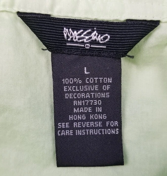 Mossimo Blouse Women’s Large Green Floral Embroidery ¾ Sleeve Cotton See Through - Imagem 4 de 4