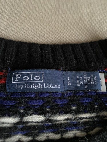 Ralph Lauren Bear Teddy Women Dog Sled Fair Isle Wool Jumper Women Sweater L - Picture 3 of 12