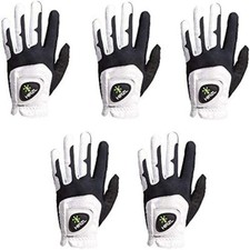 HIRZL Women Golf Gloves - Grippp Fit, Premium Leather, White/Black - Pack of 5