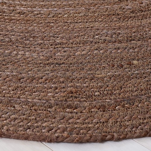 Rug Round in Jute Hand Woven Farmhouse Jute Door Mat Area Rug Boho Rug, Brown - Picture 6 of 6