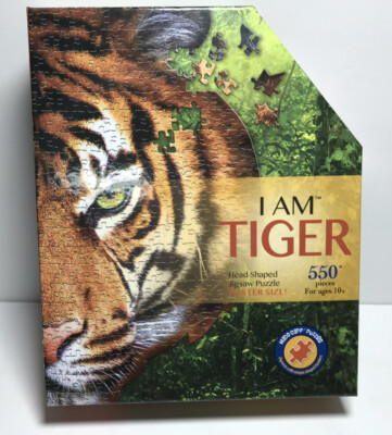 Made Capp Jigsaw Puzzle Animal Wild Tiger Head Freeform 554 piece NEW 28'' x 27''