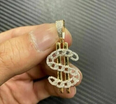 2Ct Round Cut Lab Created Diamond Women's Pendant 14k Yellow Gold Plated Silver