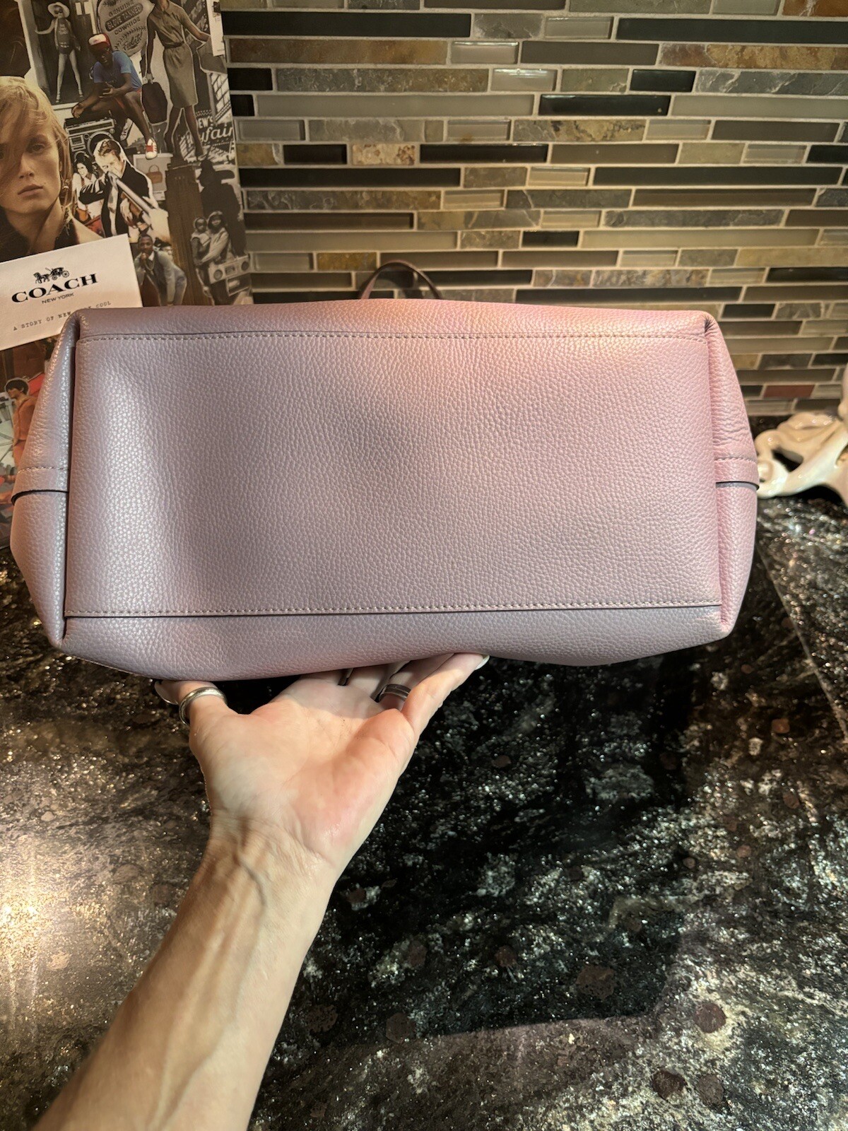 Coach 58849 MARKET TOTE Leather Large Lilac image 5